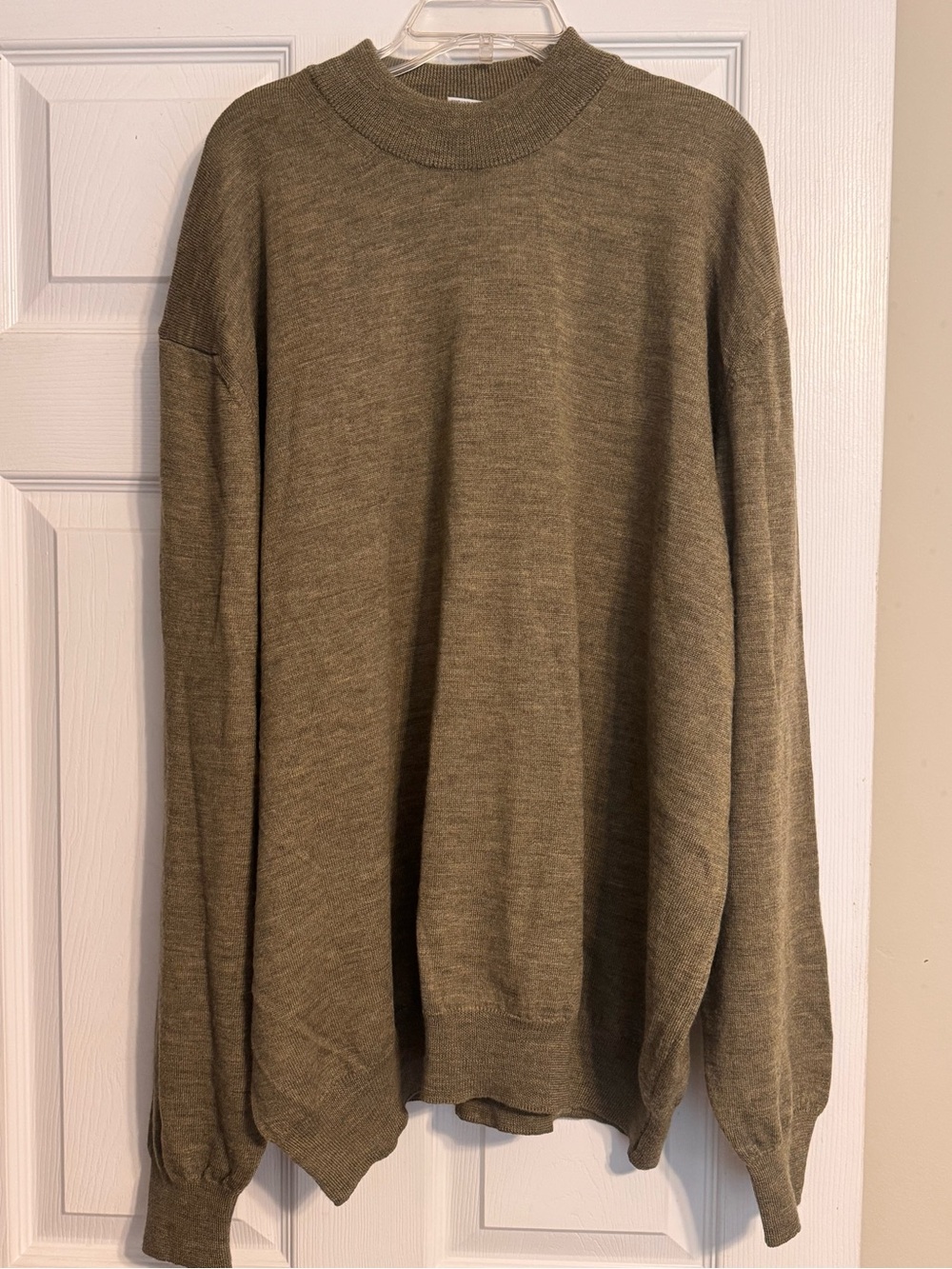 Men’s Linea Uomo Italian 100% Merino Wool Classic Mock Neck Knit Sweater Sz XXL